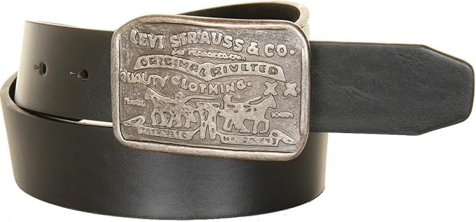 Amazon Levi S Men S Belt Lp0010 プレミアム バックル ベルト リーバイス レザーベルト メンズ ブラック 黒 ベルト 通販