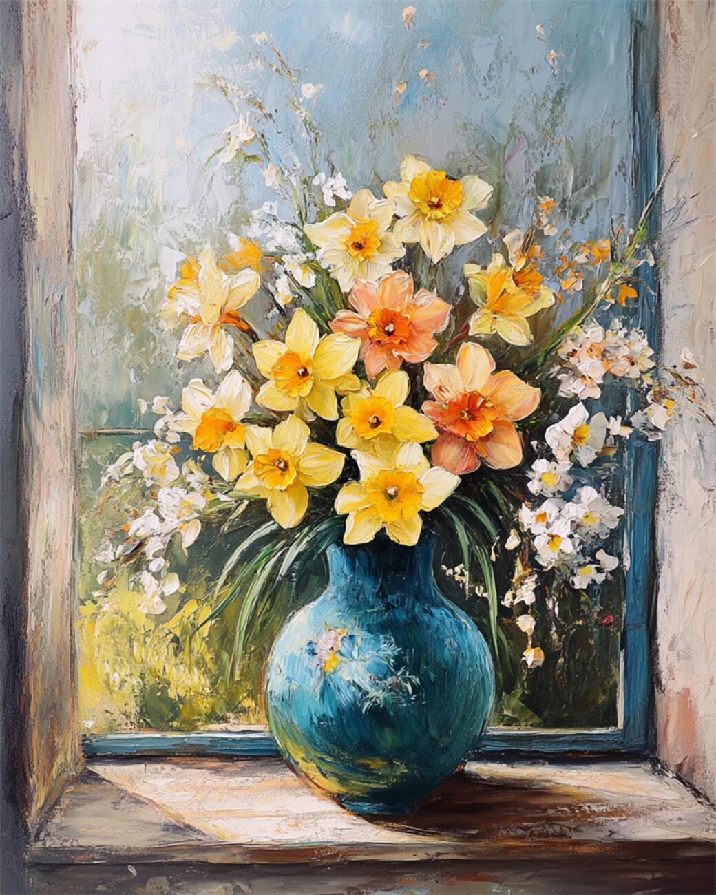 RKFLGEW DIY Embroidery Set Flower Oil Painting 40x50cm