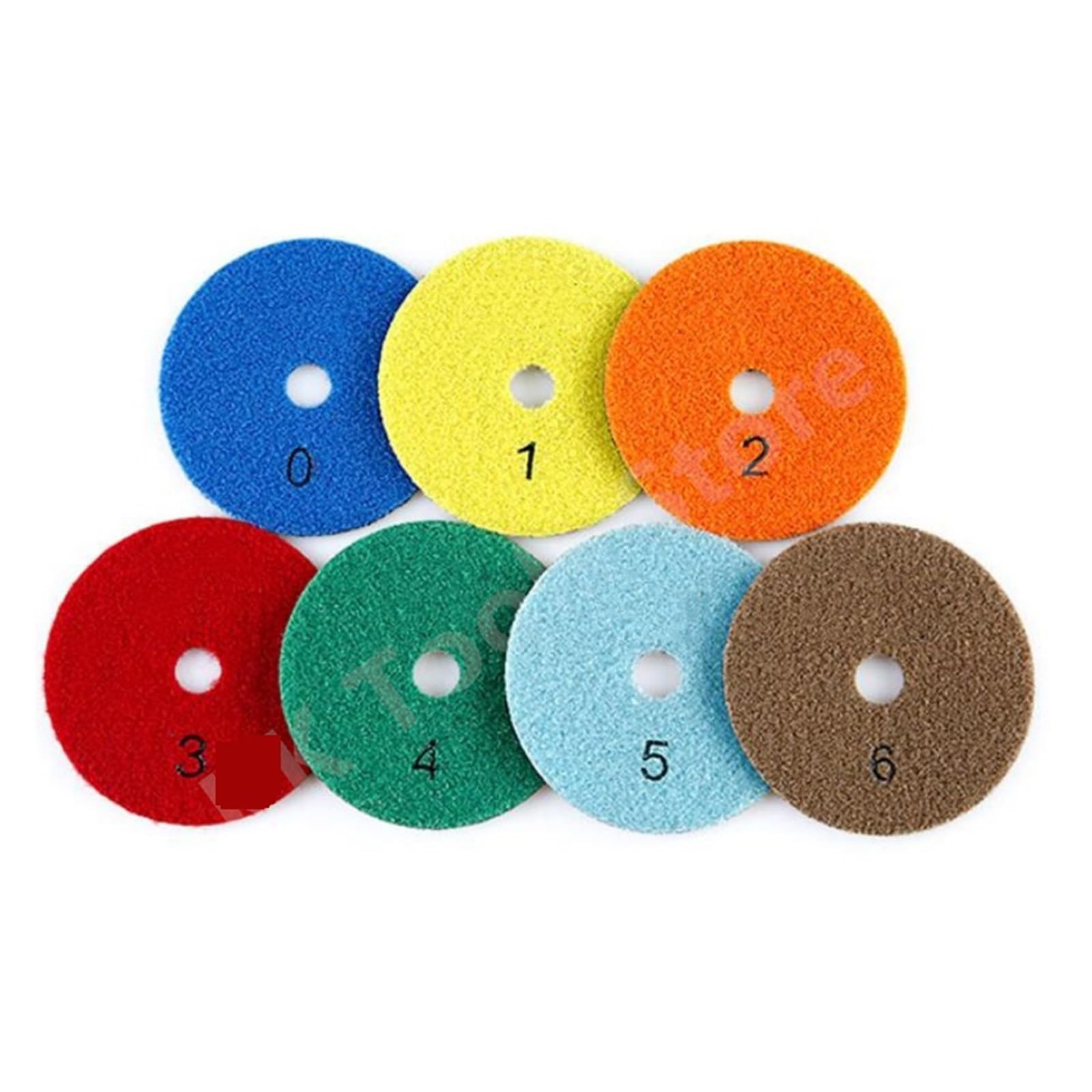 Juego de 7 almohadillas de pulido de diamante de 3/4 pulgadas para uso en seco, discos de lijado de resina para mármol, granito y piedra, herramientas de pulido resistentes a la abrasión (grano 2000