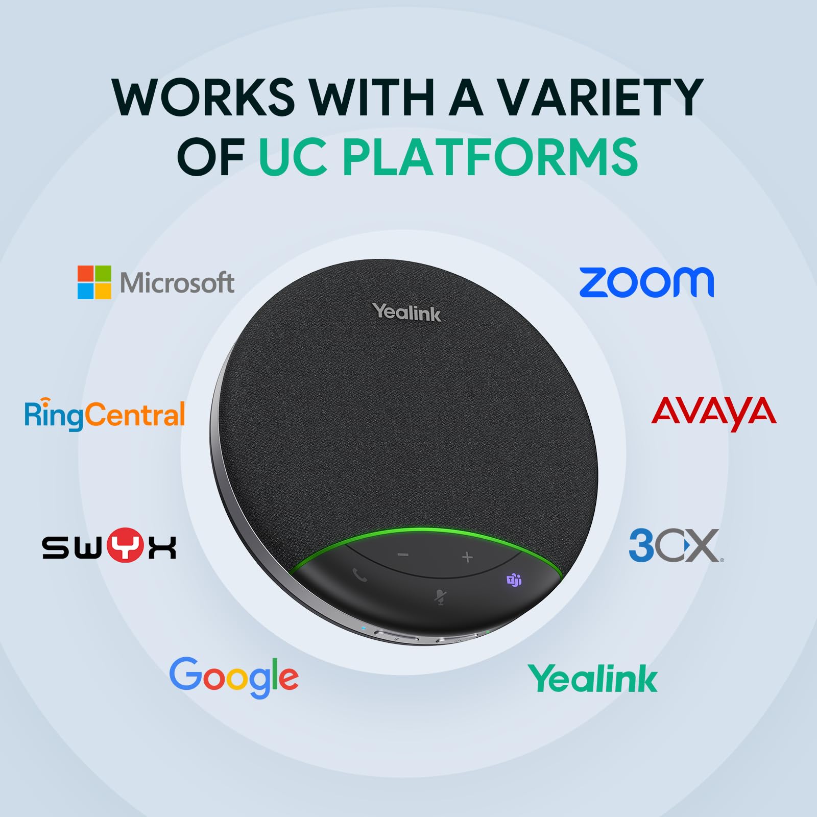 Yealink Sp92 Conference Speaker and Microphone Teams Certified Mic with Al Noise Cancelling 20H Call Time USB Speakerphone — view 6