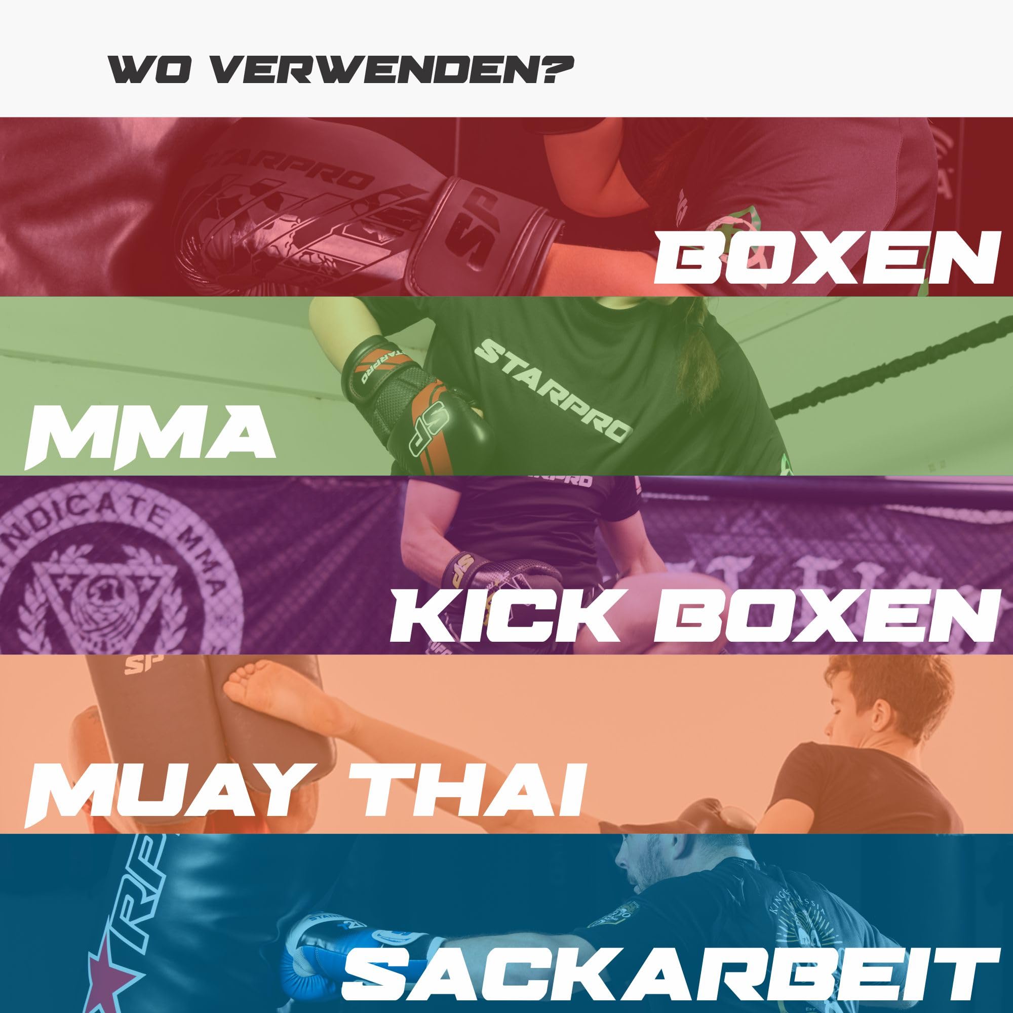 Starpro Pratzen Boxen - Polsterung Handpratzen für Kickboxen Boxen MMA - Männer und Frauen