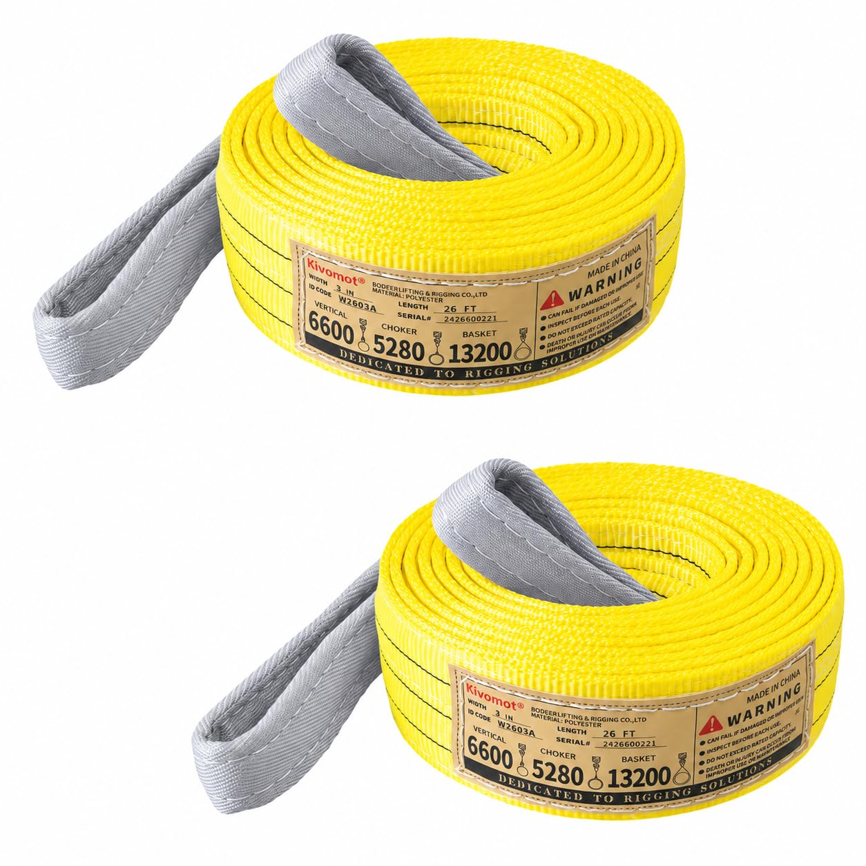 Polyester Lifting Slings - 3 Ton, 2 Pack -11