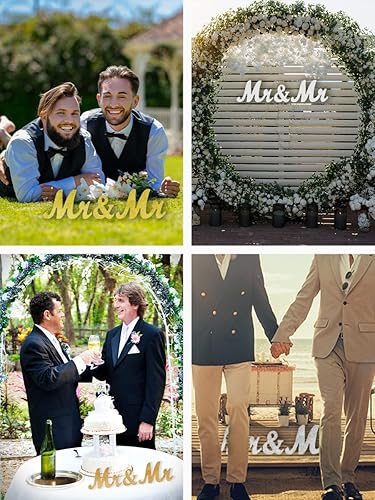 Miniatura 4 de Mandala Crafts Letrero de boda de madera plateada para hombres gay para decoraciones de boda gay  Cartel de boda gay para decoraciones de boda LGBT