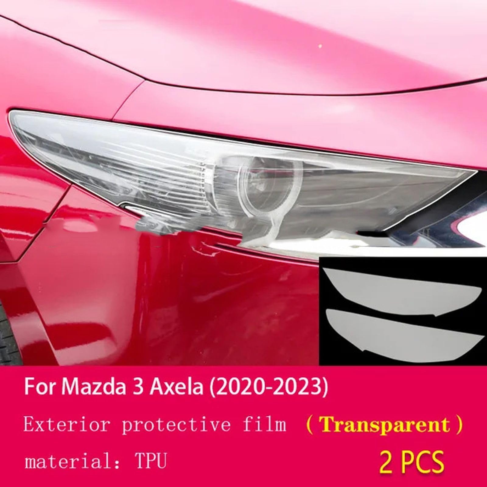 Zewnętrzna strona samochodu PPF przezroczysta Folia ochronna do lakieru TPU Folia ochronna na reflektory, do akcesoriów samochodowych Mazda 3 Axela 2020-2023