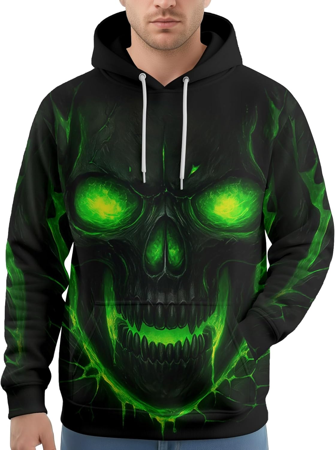 HIVICHI Graphic Hoodies for Men Funny 3D Print Cool Design Novelty Fashion Pullover Hooded Sweatshirt