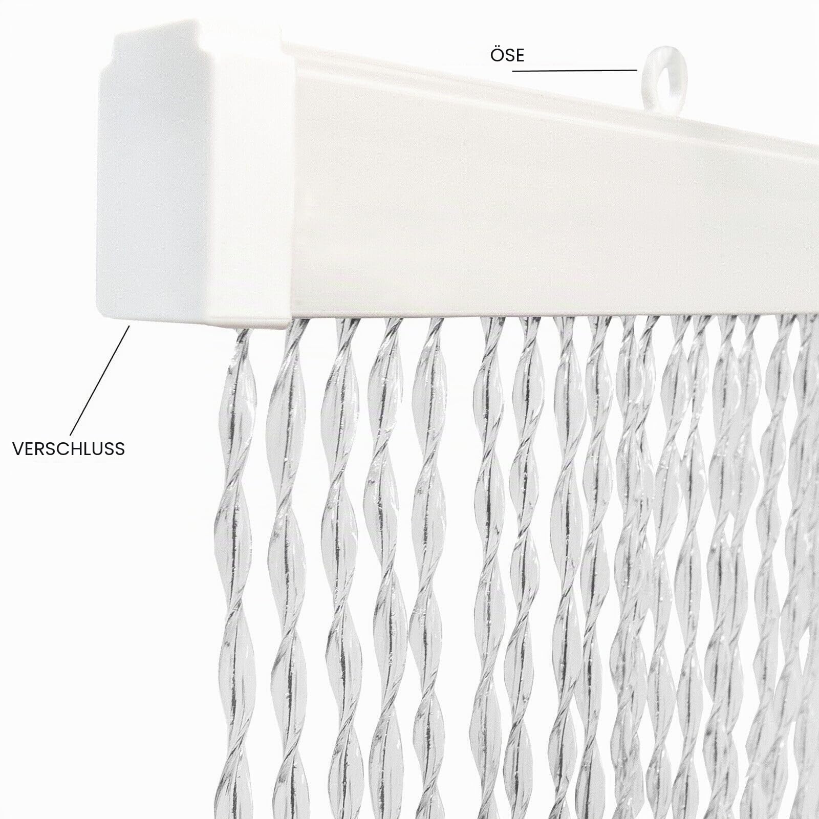 emmevi Fliegenvorhang aus geflochtenem Gummi, PVC, Fliegengitter, Fenster, Tür, Eingang, 100 x 220 cm, transparent