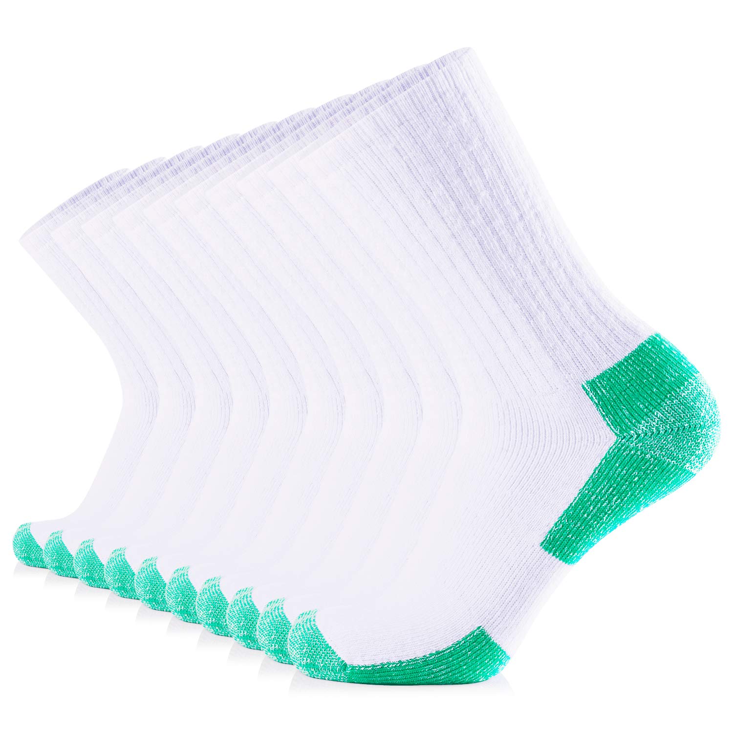 JOURNOW 10 Pairs Men's Cotton Extra Heavy Cushion Crew Socks