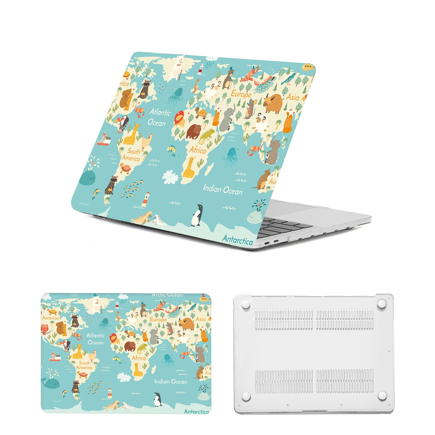 Carcasa MacBook Pro 15 delgada con diseño de plástico resistente Mapamundi 8
