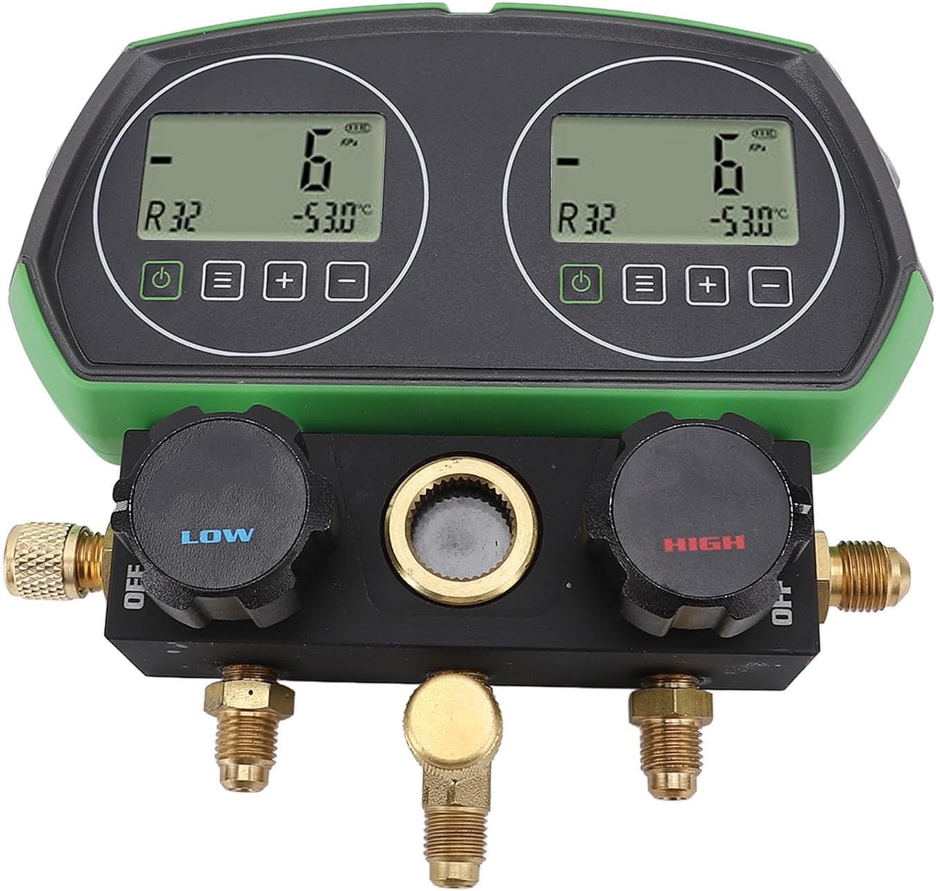 Eujgoov Digital Manifold with AC Low High Pressure, Pressure Measurement, Vacuum Diagnostic Tool for Refrigeration Systems
