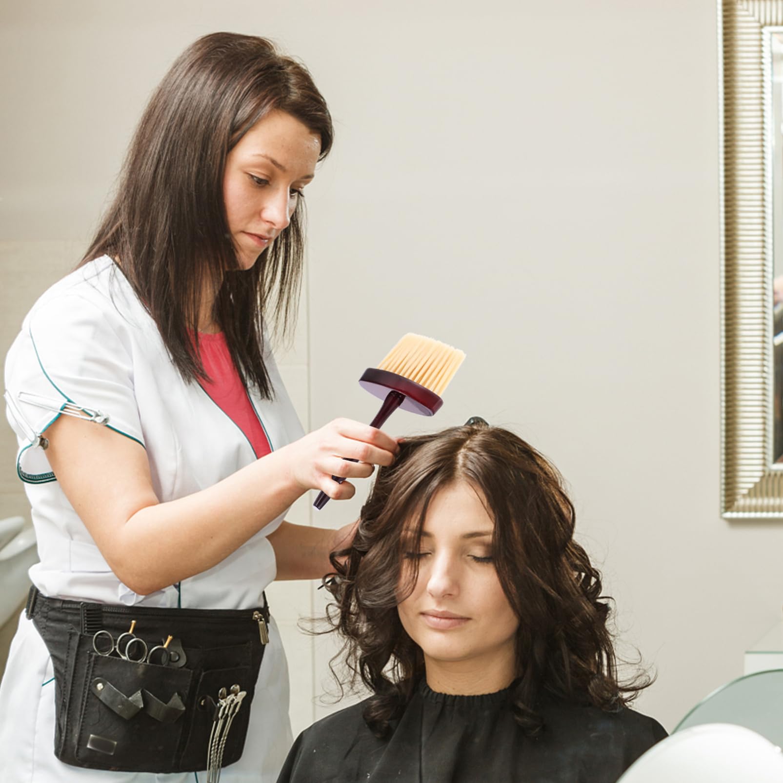 HAPINARY Barber Brush for Cleaning Hair Hairdressing Neck Duster Hair Cleaning Brush Tool