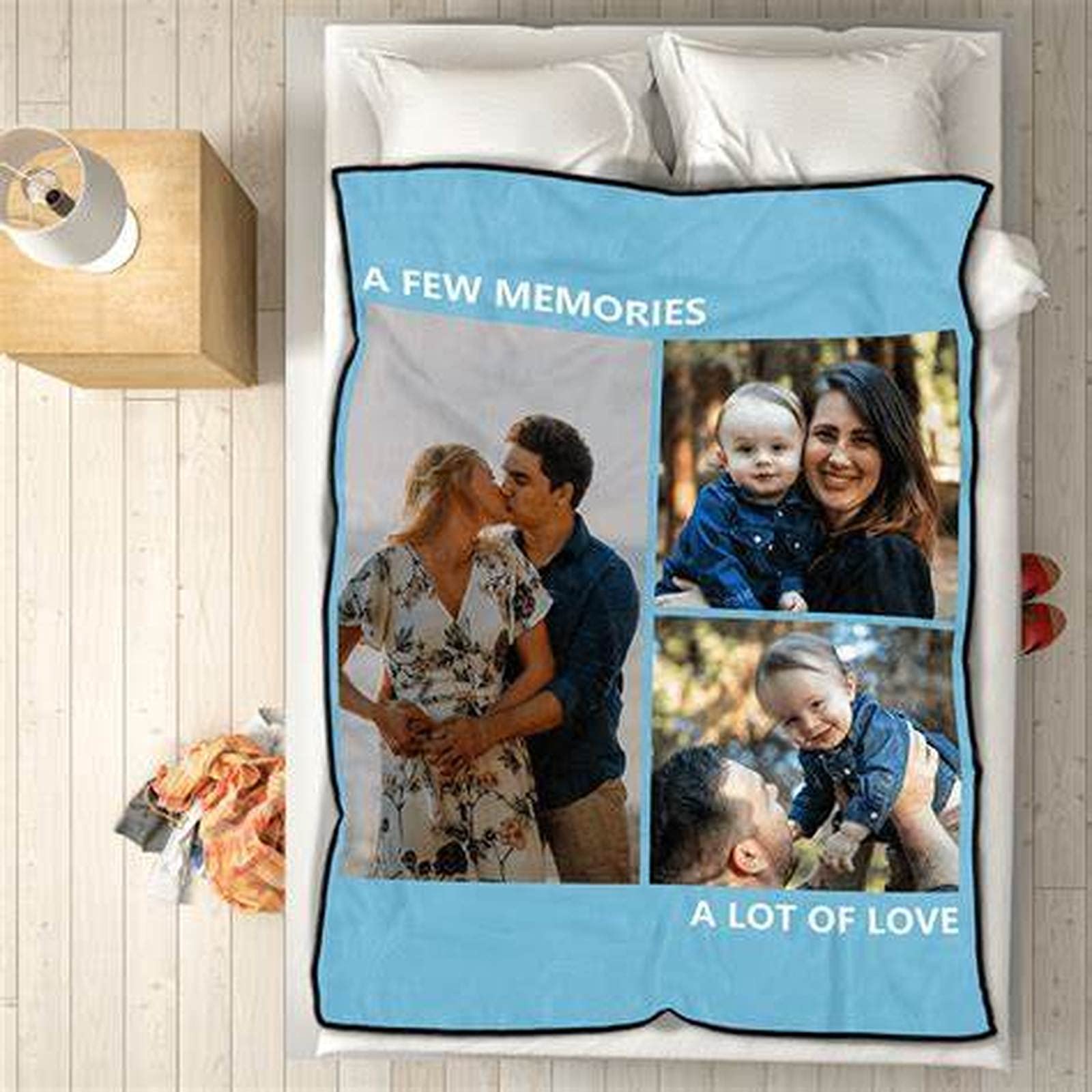 Couverture personnalisée photo, cadeau d'anniversaire de famille
