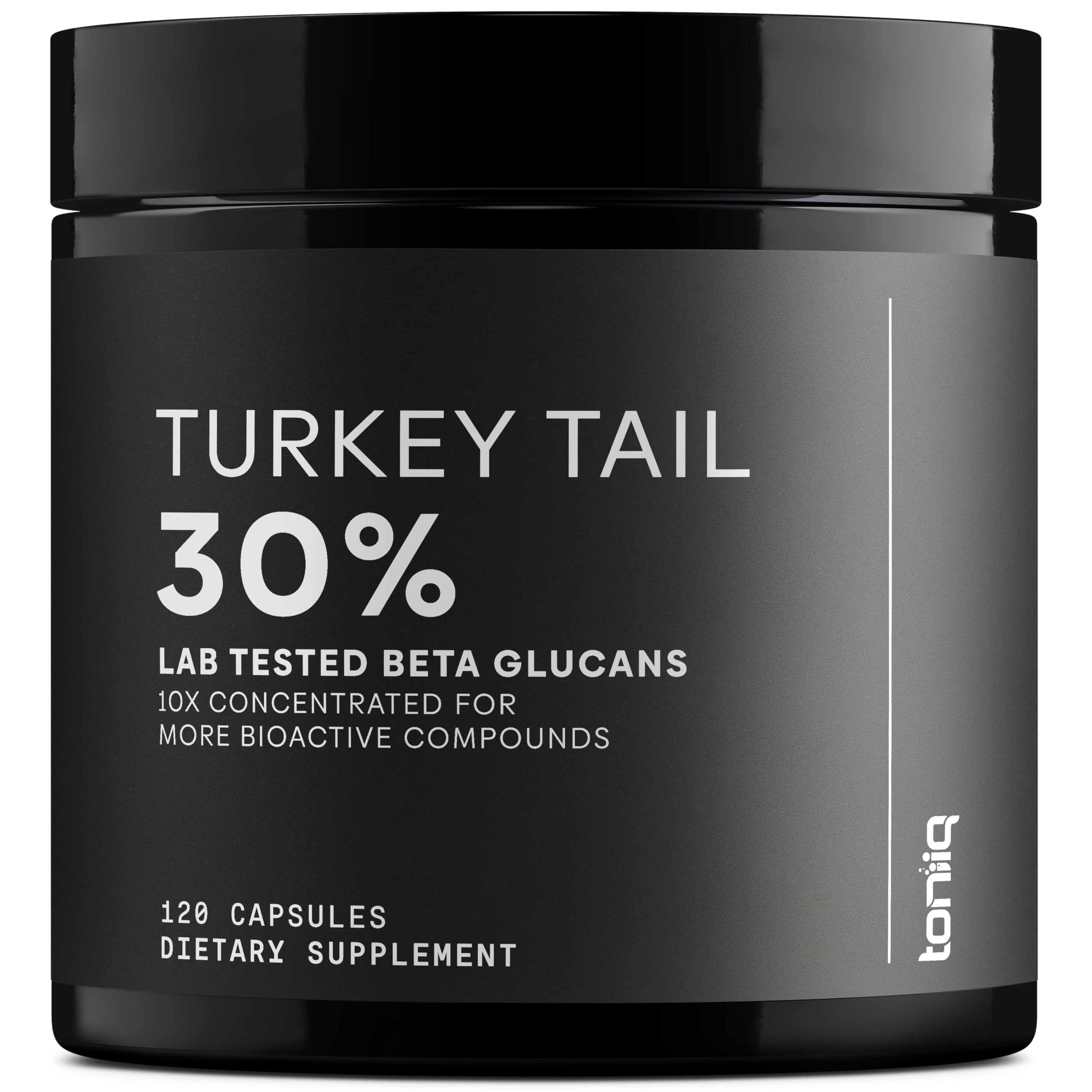 Turkey Tail Mushroom Capsules - Ultra High Potency 10:1 Extract with 30% Beta Glucans - Highly Concentrated - Third-Party Lab Tested - 120 Capsules