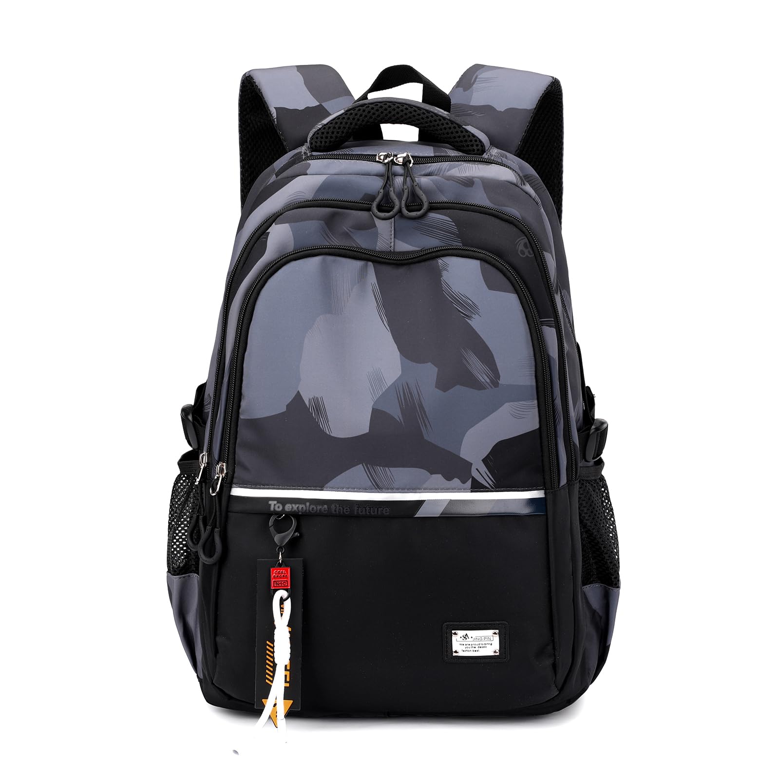 Amythe Zaino Scuola Superiore e Media per Ragazzi Grande Leggero Moda | 32L Zaini Casual Uomo Pc 16", Borsa Scuola Adolescenti, Nero Idrorepellente Pettorina, Adatto al Trolley, Ritorno / Viaggio