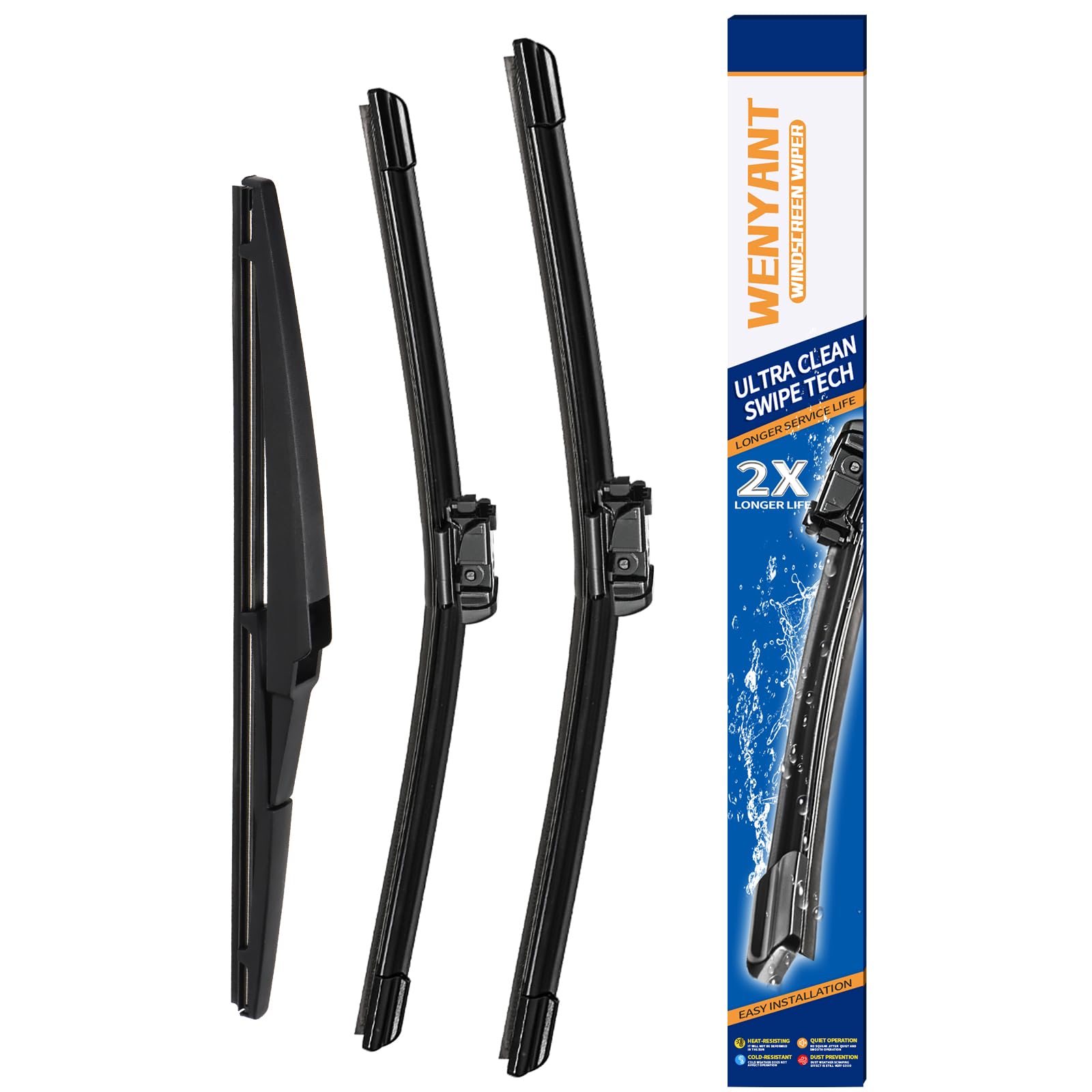 Wenyant Windshield Wiper Blades for My Car Original Equipment Automotive Replacement Compatible with Subaru Crosstrek Impreza 2018~2021 Front and Rear Wiper Blades Set - 26"/16"/12"(Set of 3) — view 17