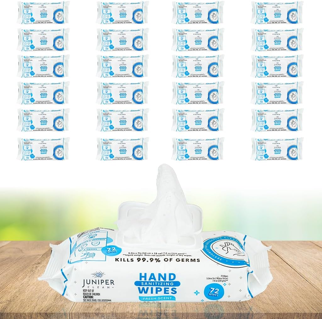 Juniper CLEAN, 24 Pack Hand Sanitizing Wipes, 1728 Count