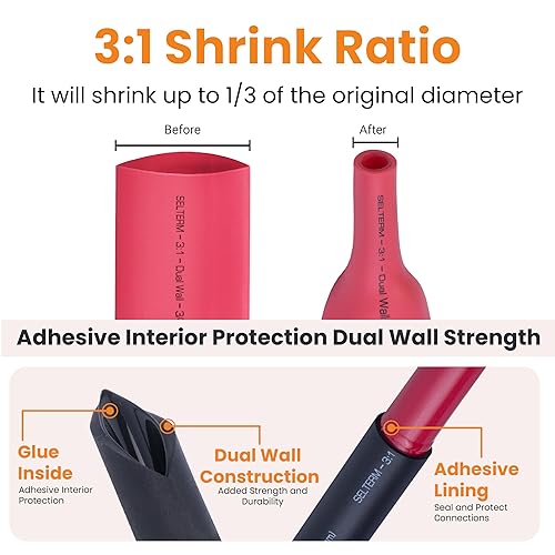 Miniatura 18 de SELTERM - 2 terminales de anillo resistentes para cable de batería, calibre 4 AWG, pernos de 3/8 pulgadas, terminales de calibre 4, ojales de cobre