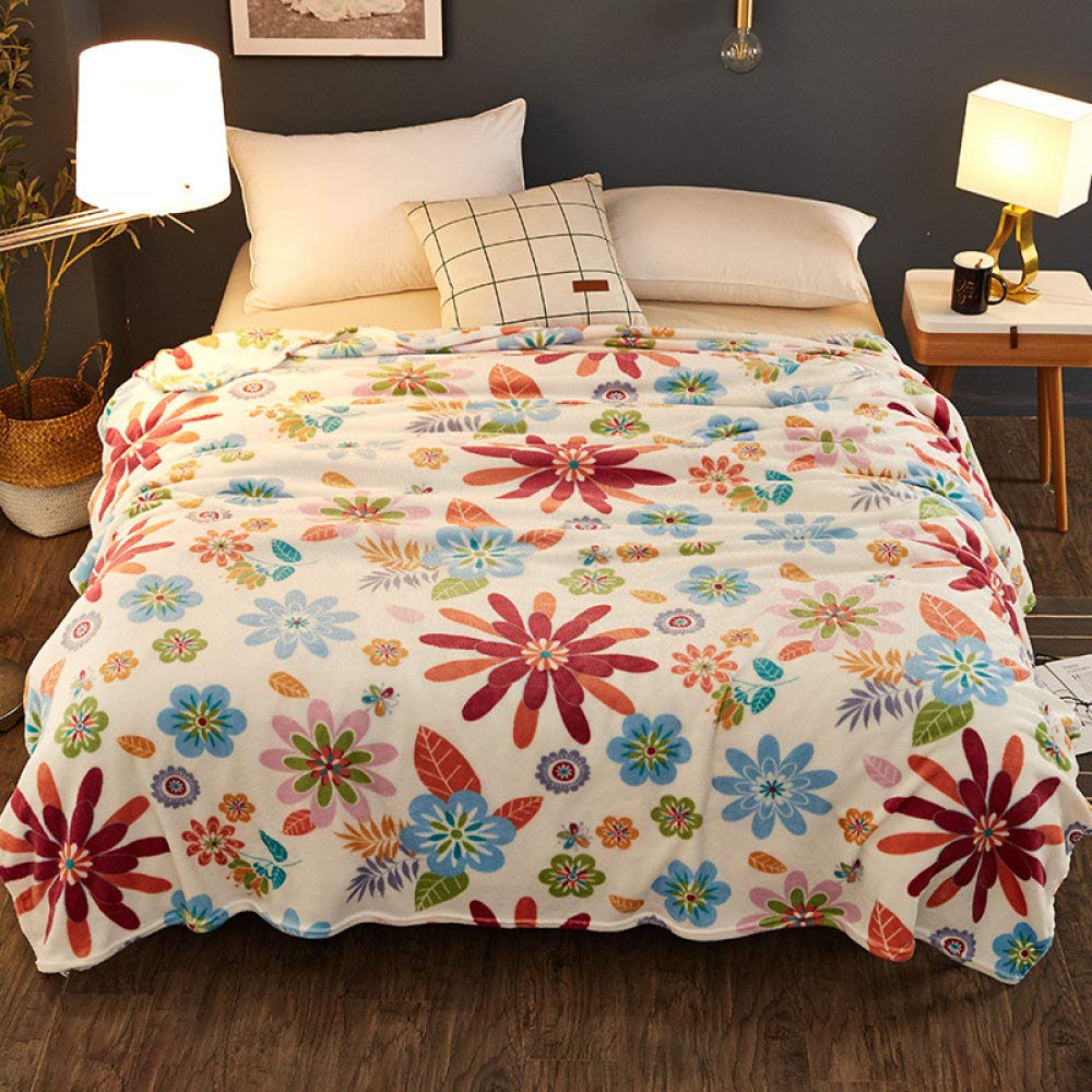 Couverture Sherpa fleurs en peluche épaisse de qualité supérieure et motif unique
