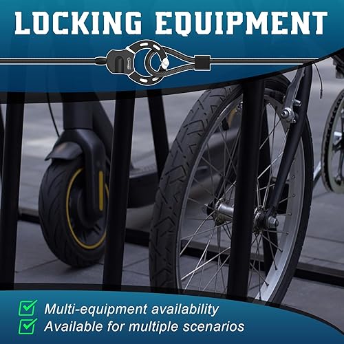 Miniatura 7 de Candado eléctrico para scooter, bloqueo de cable antirrobo con llave, 39.37 pulgadas para E-Scooter, bicicleta eléctrica, bicicleta, motocicletas