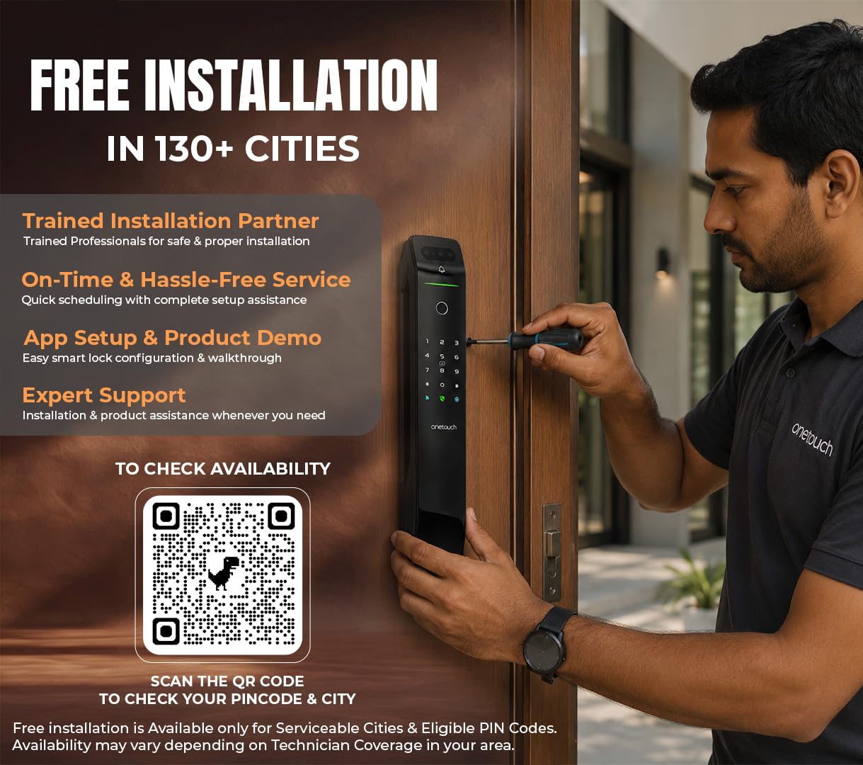 ONETOUCH Smart Face Recognition Digital Door Lock OT630 (BLE) | Fingerprint | RFID | PIN | OTP | Bluetooth Bridge | Free Installation | Mortise SS304 | Electroplated Finish, Black 2