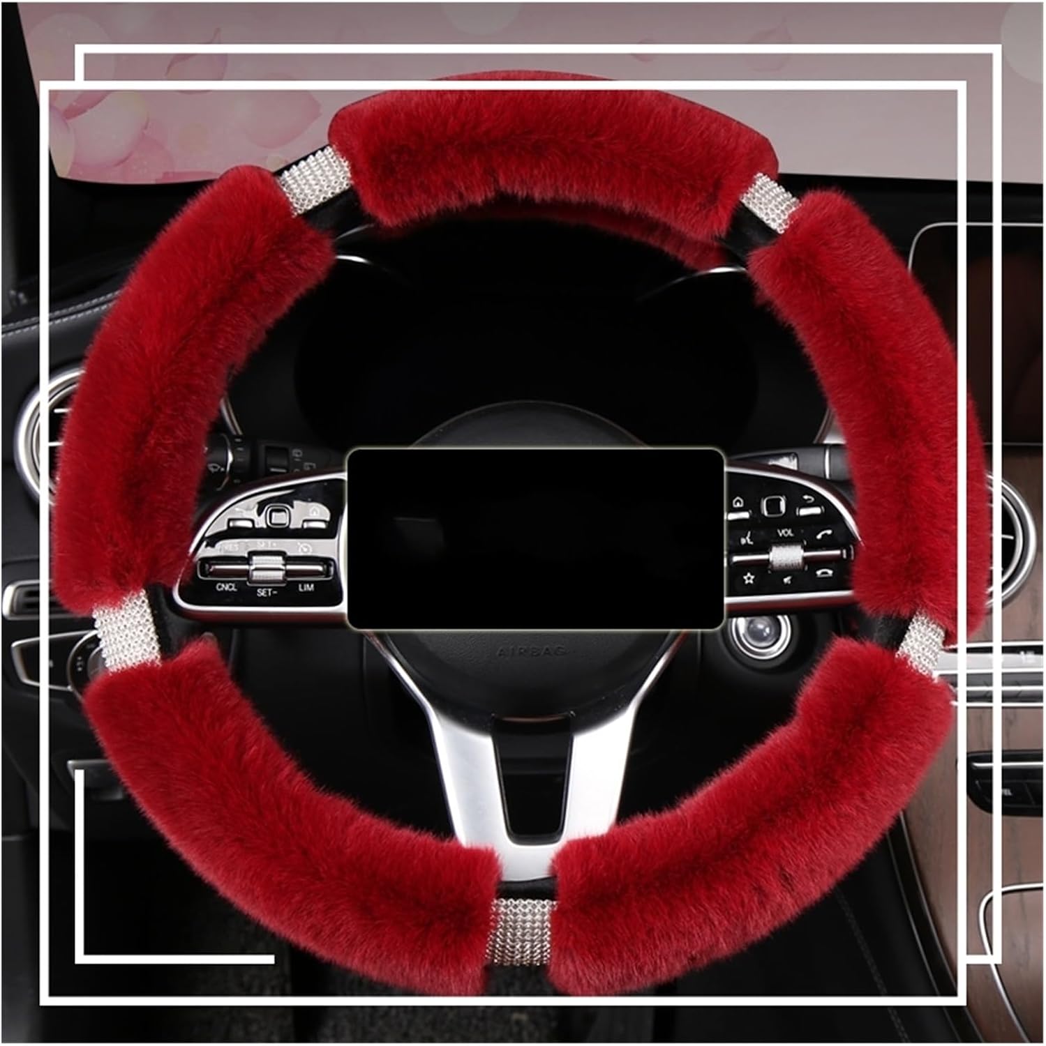 Car Steering Wheel Cover for Audi Car Steering Wheel Cover Plush Car Decoration Fine Handfeel Comfortable and Breathable (Color : 3#)