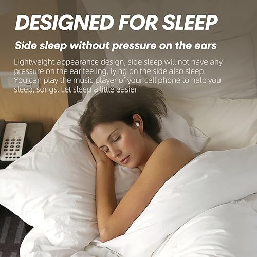 Miniatura 4 de Xmenha Auriculares invisibles para dormir inalámbricos pequeños pequeños discretos con cancelación de ruido auriculares para dormir auriculares