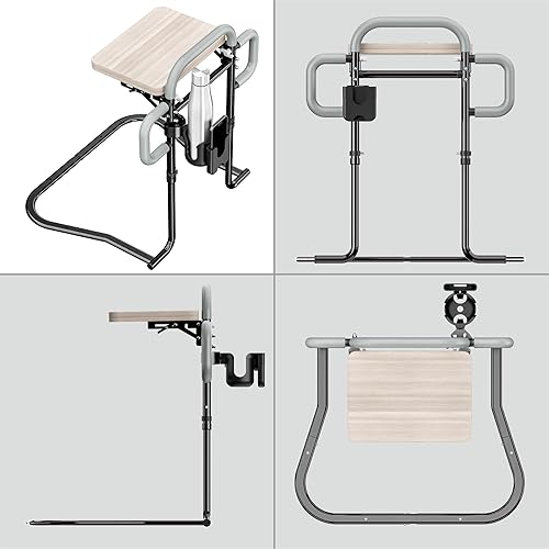 Miniatura 6 de Rieles de cama para adultos mayores  Riel de asistencia de cama médica barra de soporte de cama asistente de movilidad con portavasos