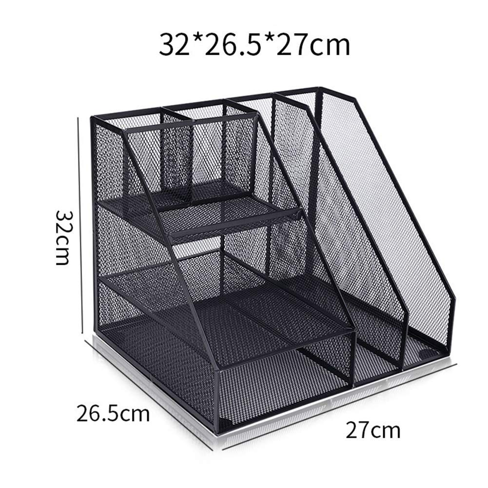 Portariviste per Fondi, portariviste per Ufficio, casa, Ufficio, Desktop, Organizer, in Rete Metallica Nera, Portadocumenti per Posta