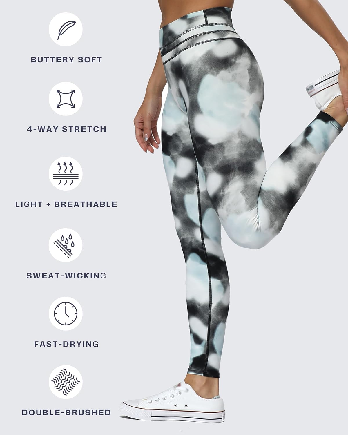 Aoxjox High Waisted Workout Leggings for Women Scrunch Tummy Control Luna Buttery Soft Gym Yoga Pants 26"