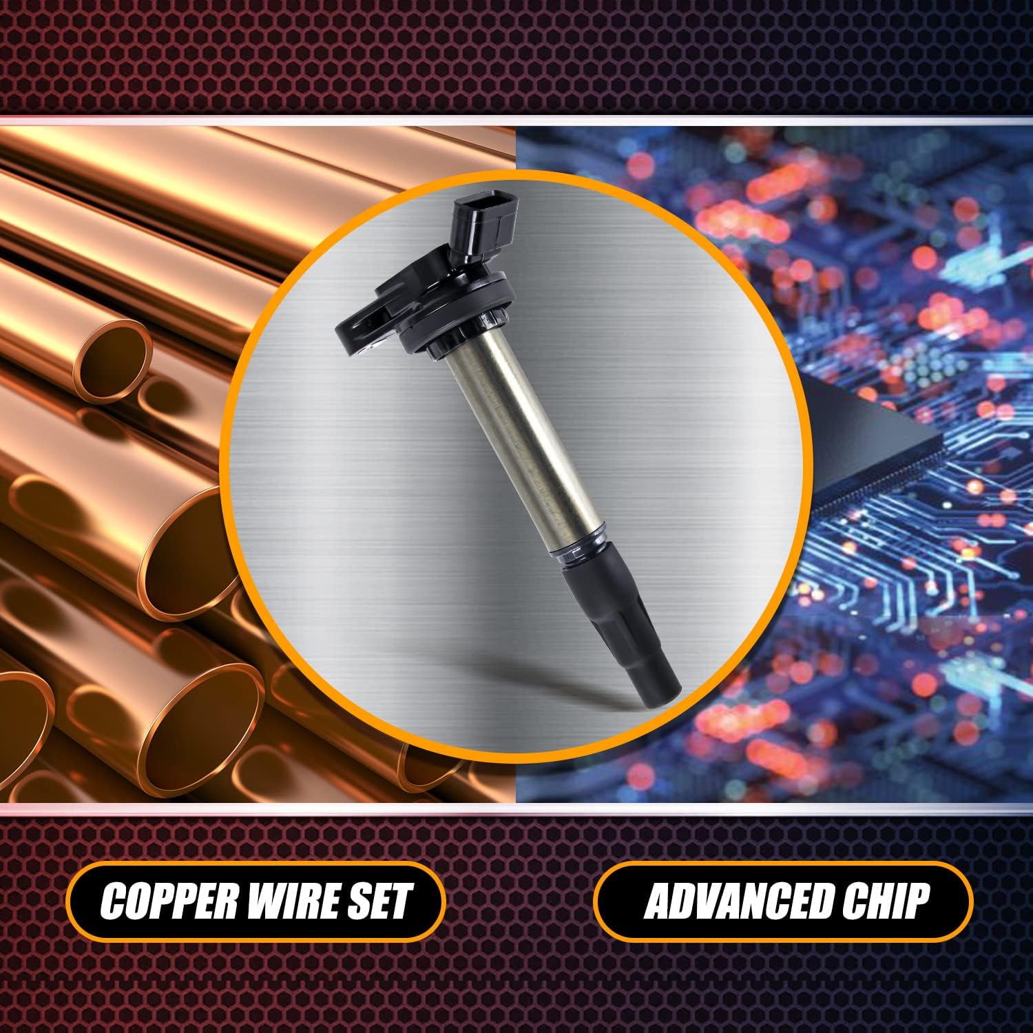 RANSOTO Ignition Coil Pack UF596 & Iridium Spark Plug 4912 Compatible with 2009-2015 Toyota Corolla Prius Matrix, Pontiac Vibe, Scion xD, Lexus CT200h 1.8L Replaces UF619 Set of 4