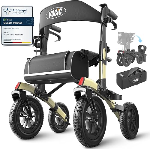 Deambulateur 4 roues pliable leger pour personnes âgées，To VOCIC
