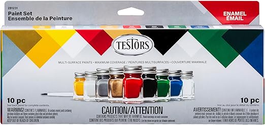 Testors 281231 Enamel Paint Set, 10 Piece Set
