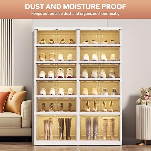 Miniatura 6 de Organizador de zapatos para armario, entrada, plegable, zapatero plegable, armario de almacenamiento de zapatos, armario apilable de almacenamiento