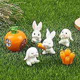 VRB Dec Miniature Decor Items Set for Unique Gift,Home,Living Room,Office,Restaurant Decor,Military Showpiece,Perfect Valentine Decoration Items (Rabbits Miniature 7Pcs Set)