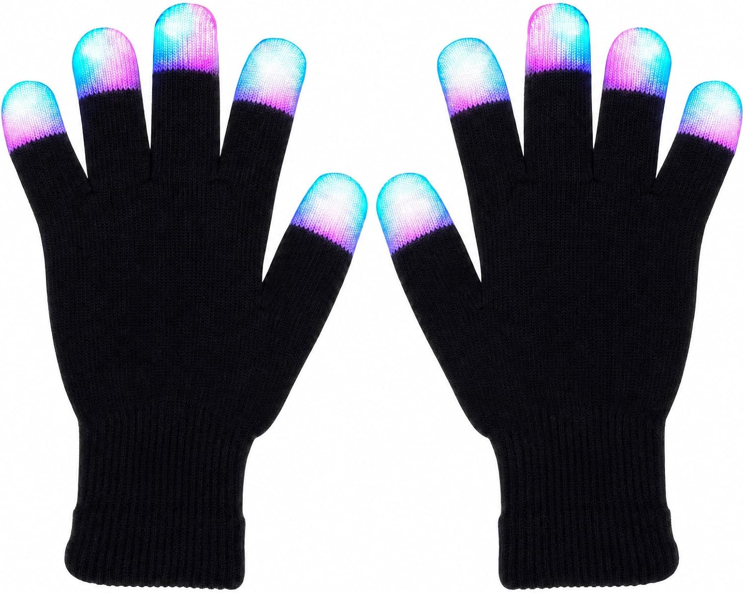 LED Gloves, Rave Gloves Glow Gloves for EDM Festival, Halloween, Christmas | 6 Modes Flashing Light Up Gloves Stocking Stuffers gift Carnival Night party favor