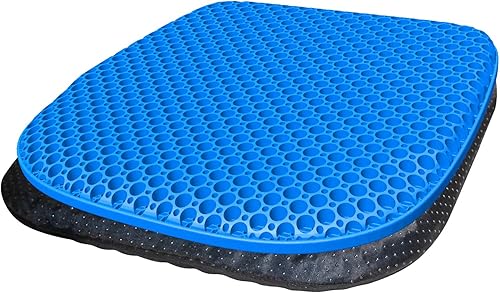 Cojín de gel grande para asiento largo sentado (súper grande y grueso) con funda antideslizante, 17.7 x 17.7 pulgadas, suave y transpirable, cojines