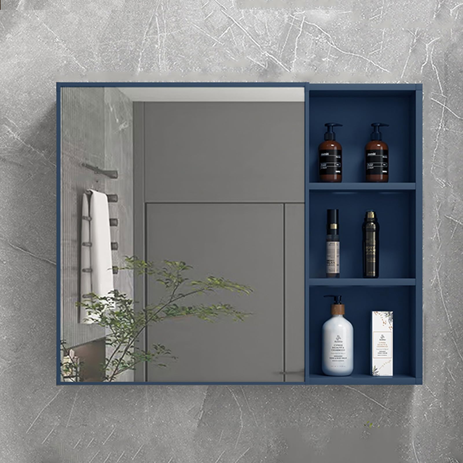 BKSXSOP High-Density Aluminum Waterproof Wall-Mounted Bathroom Cabinet with Mirror, Anti-Moisture Storage nizer for Bathroom, Stylish Space-Saving Solution