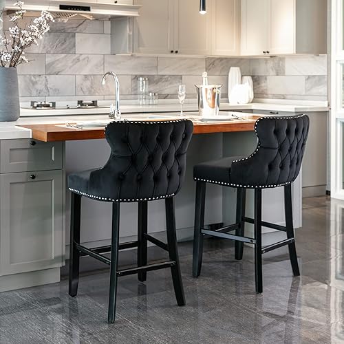 Rhomtree Taburetes de bar de 27 pulgadas de altura de mostrador para isla de cocina o pub en casa, moderno taburete tapizado sin brazos con disponible en Yaxa Colombia