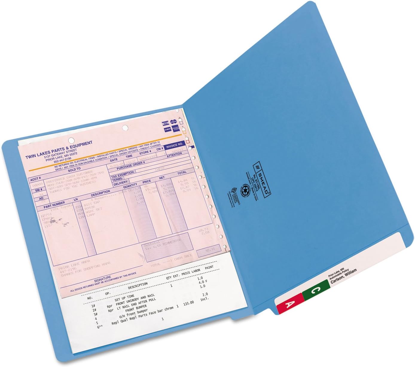 Smead End Tab File Folder, Shelf-Master Reinforced Straight-Cut Tab, Letter Size, Blue, 100 per Box (25010)