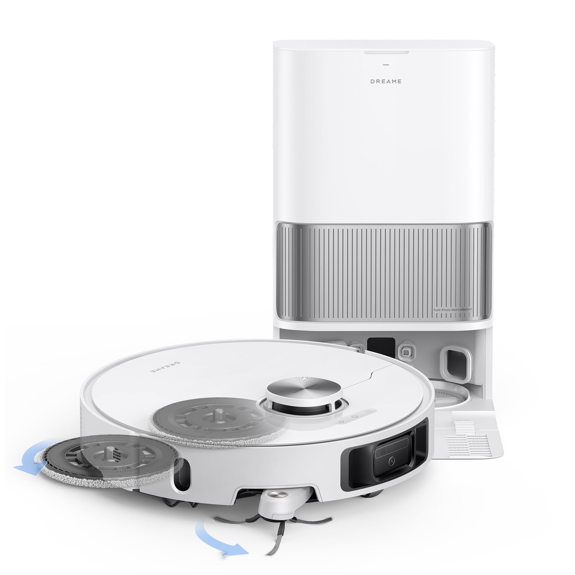 Robot aspirador y trapeador DREAME L40s Ultra con succión de 19 000 Pa, vaciado automático, autolimpieza, cepillo DuoBrush desenredante de 100°, cepillo extensible y cepillo lateral, 1,57 pulgadas, limpieza de obstáculos, aplicación de control por voz, color blanco