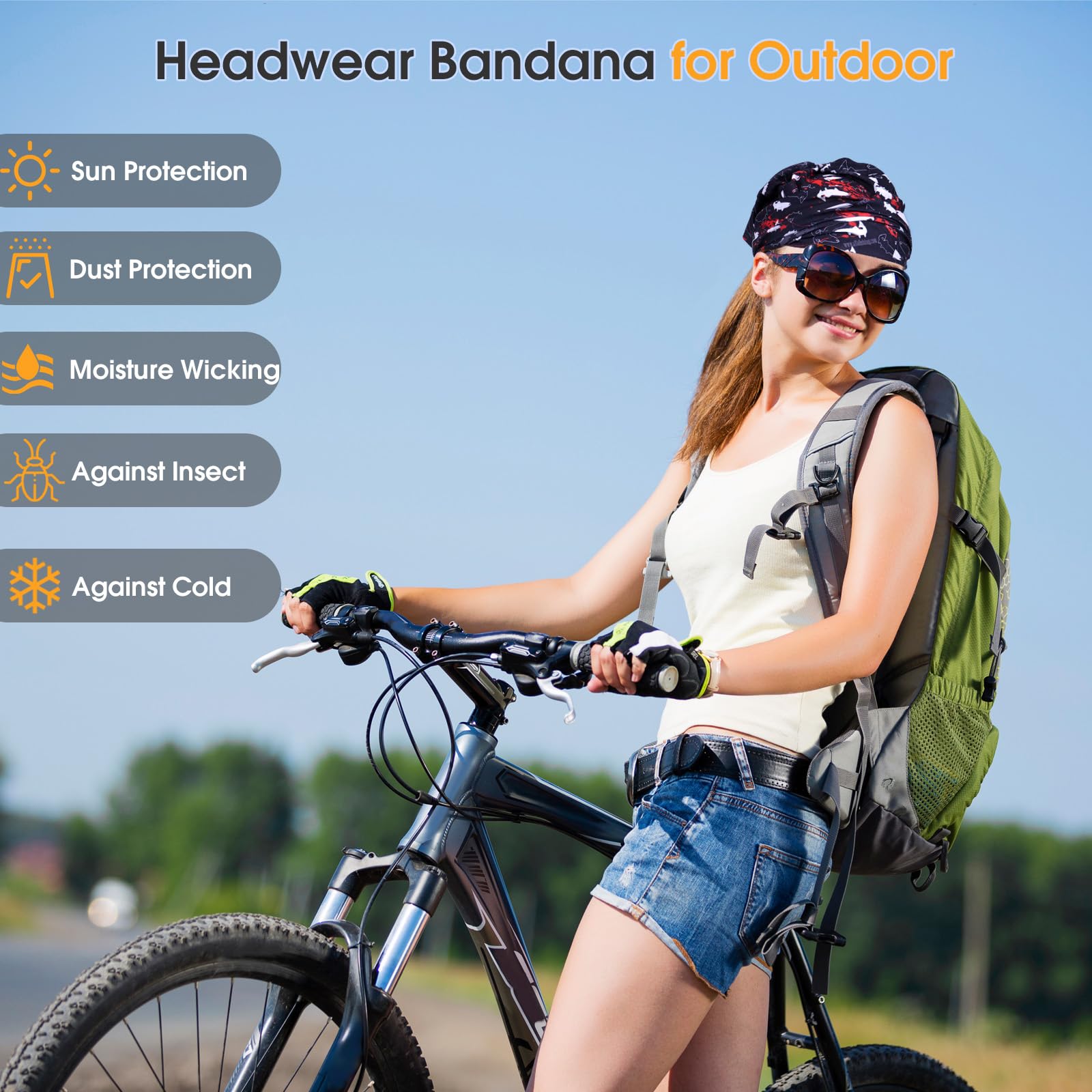 GOTRUST 8 szt., wielofunkcyjna, bezszwowa bandana, elastyczna chusta wielofunkcyjna, opaska na szyję, sportowa chustka, ochrona przed słońcem UV dla kobiet i mężczyzn
