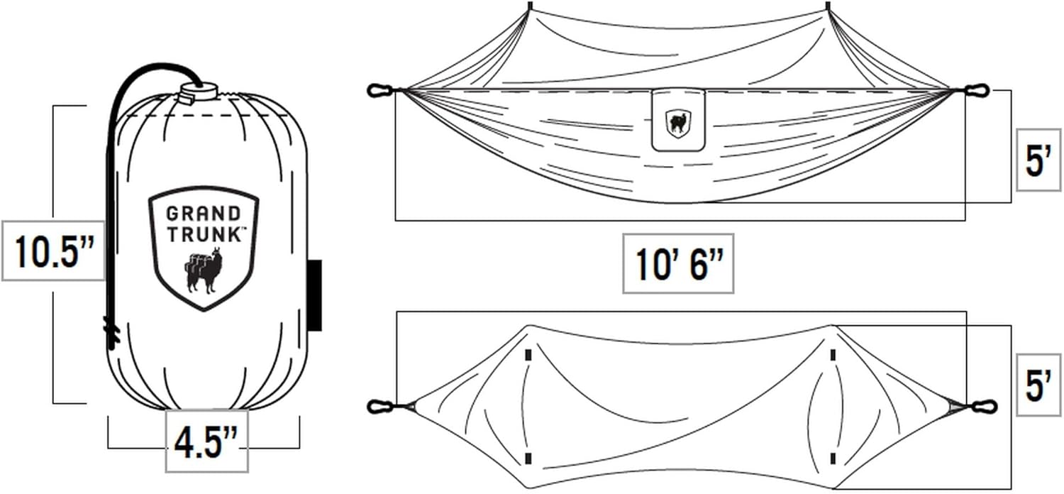 Grand Trunk Skeeter Beeter Pro Mosquito Hammock: Portable Bug Prevention Hammock with Carabiners and Hanging Kit - Perfect for Outdoor Adventures, Backpacking, and Camping Trips, Navy/Forest