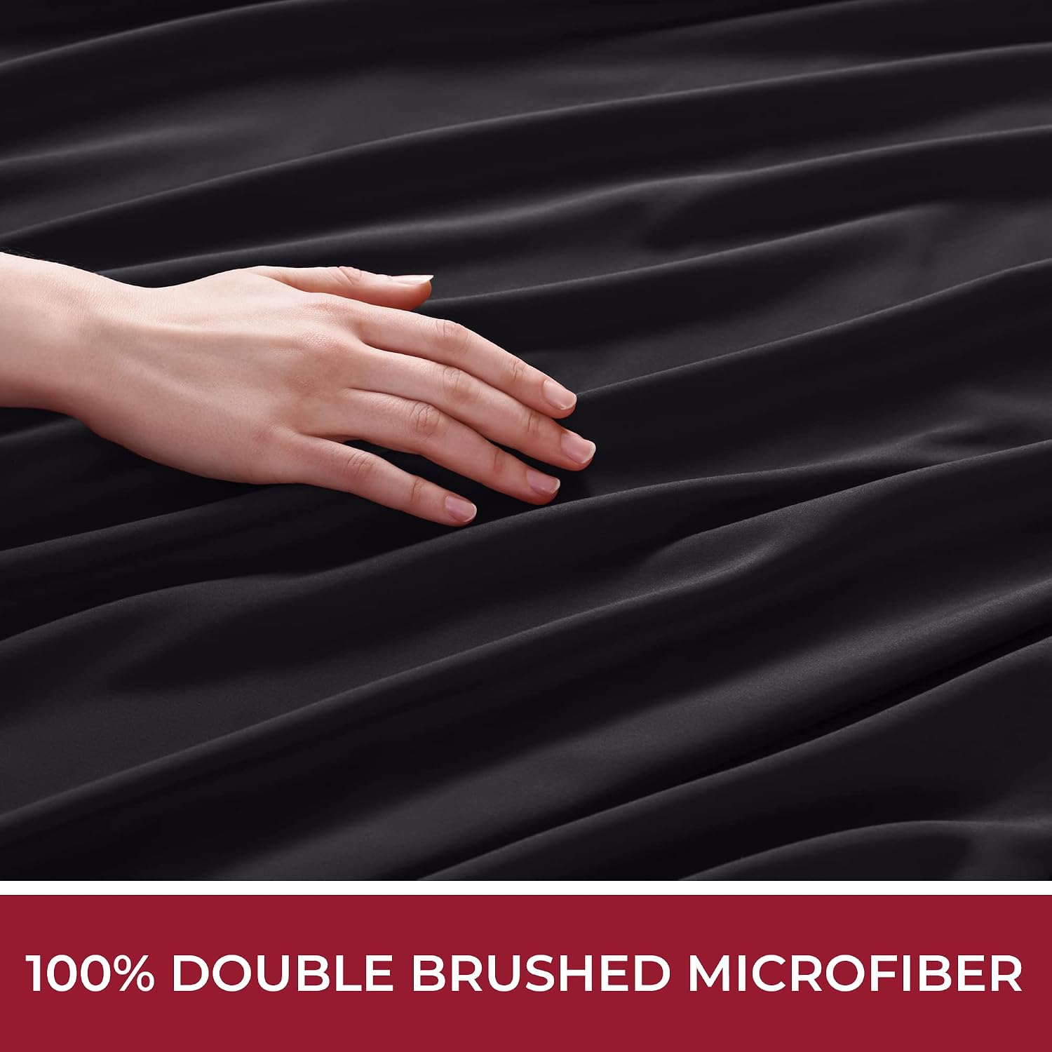 Mellanni Dust Ruffle Queen - 80"x60"+15" Bed Skirt Ruffles - Black Bed Skirt Queen Size - Shrink, and Wrinkle Resistant - Microfiber Platform with 3-Sided Ruffle Bedskirt (Queen, Black)