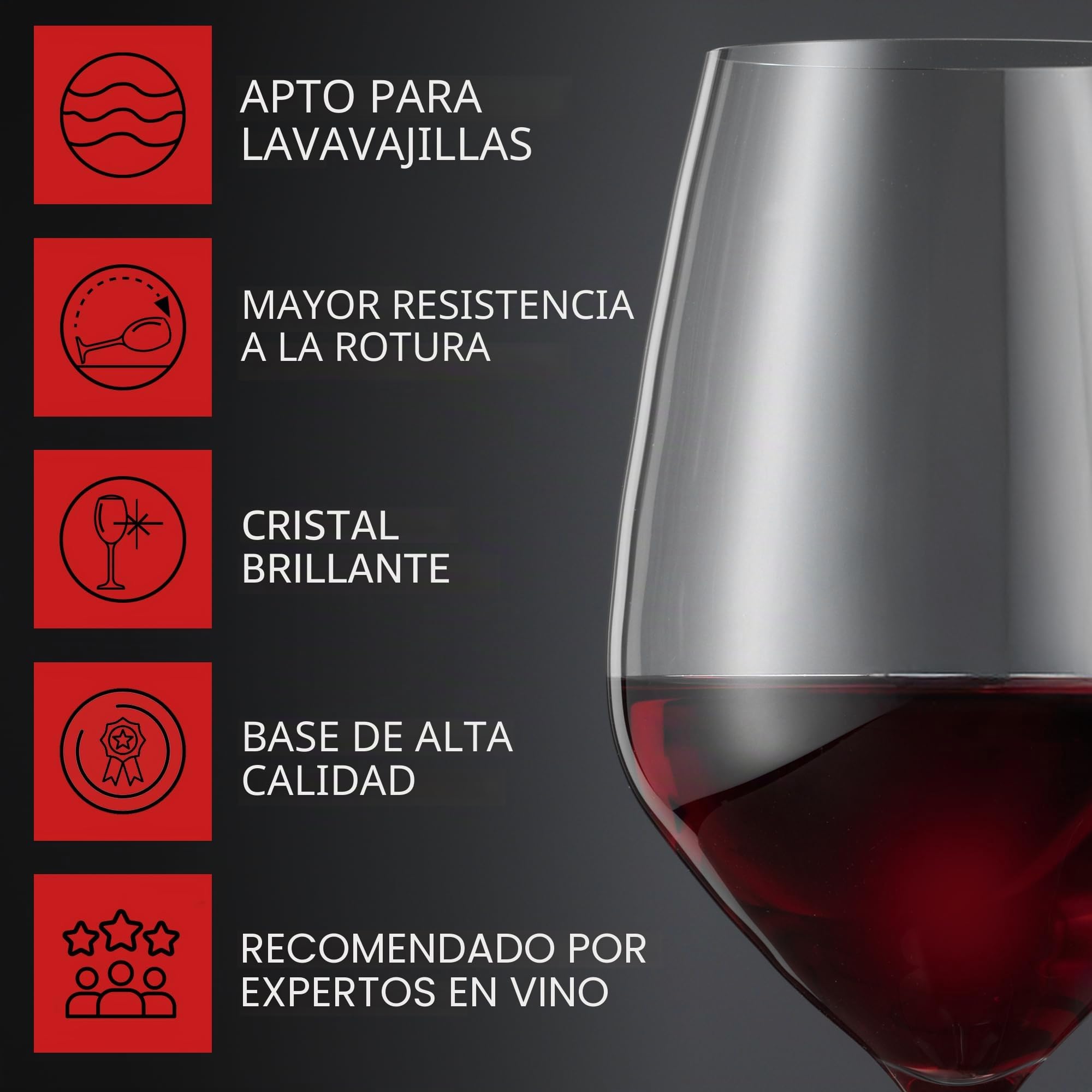 Spiegelau Copas de vino universales de 510 ml, 4 unidades, Hi-Lite, 1750471, para vino tinto y blanco, aptas para lavavajillas
