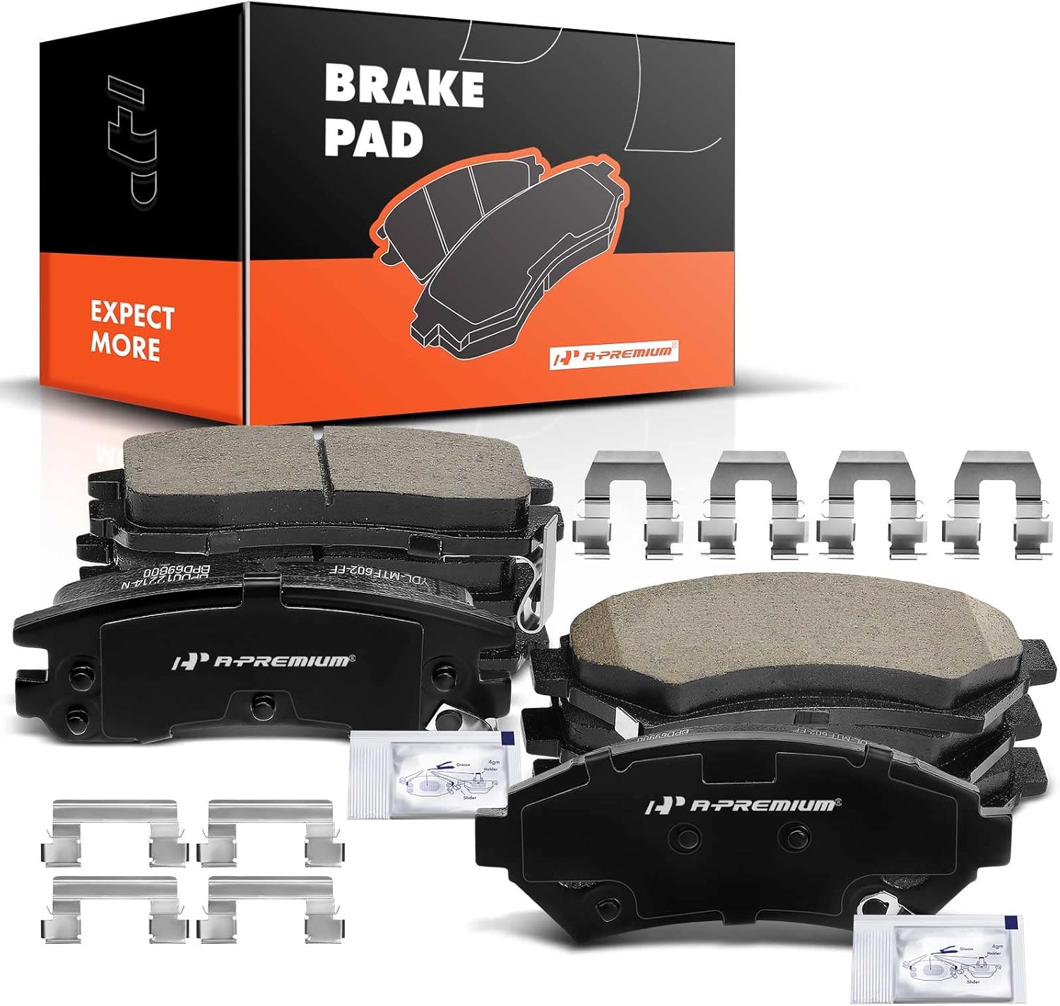 A-Premium Front and Rear Ceramic Brake Pads Set Compatible with Chevy, Cadillac, Buick, Oldsmobile and Pontiac Models - Eldorado, Seville, Impala, Monte Carlo, Venture, Century, LeSabre
