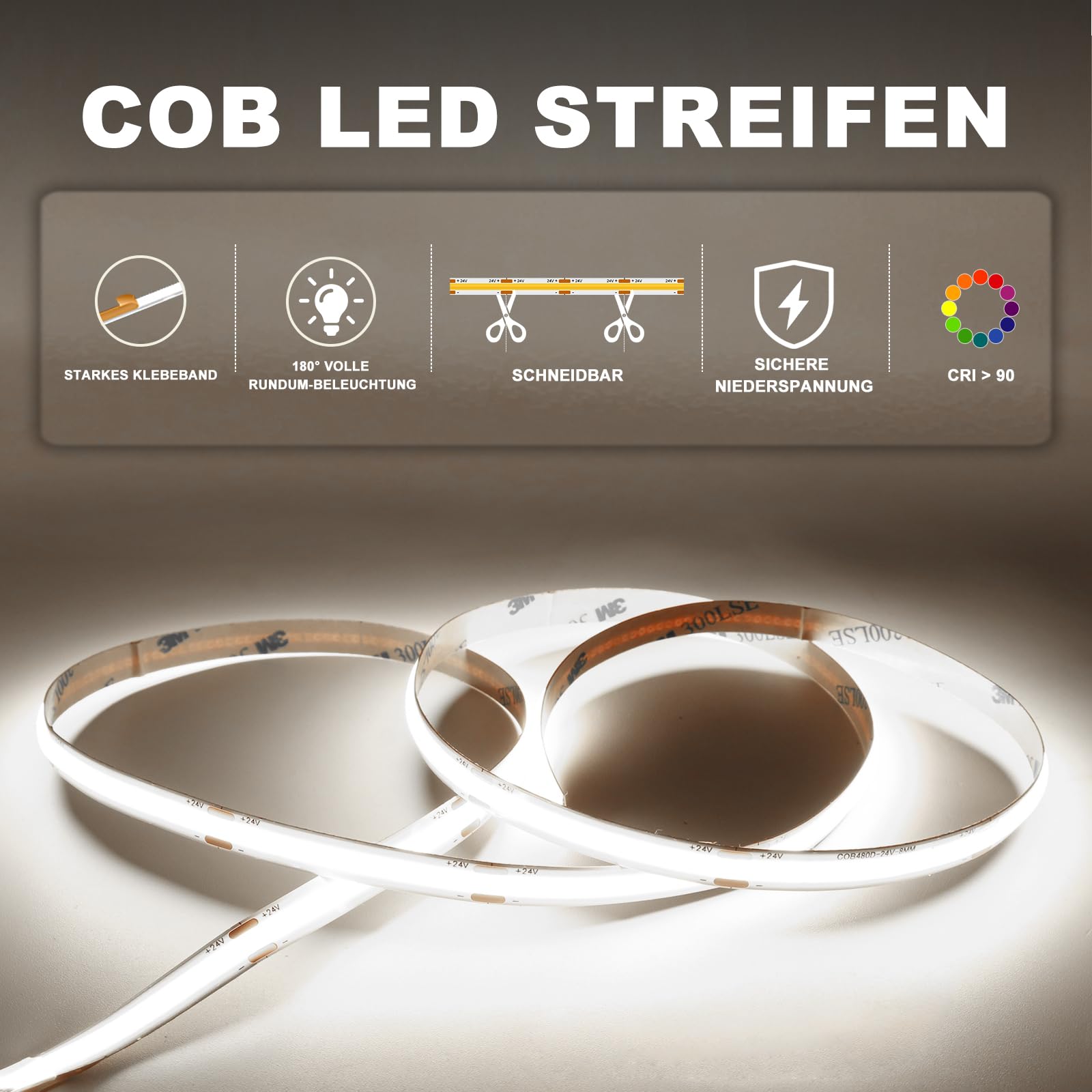 Inteligentne oświetlenie schodów LED, 20 stopni, czujnik ruchu PIR, zestaw COB 6000K, automatyczne oświetlenie schodów wewnętrznych