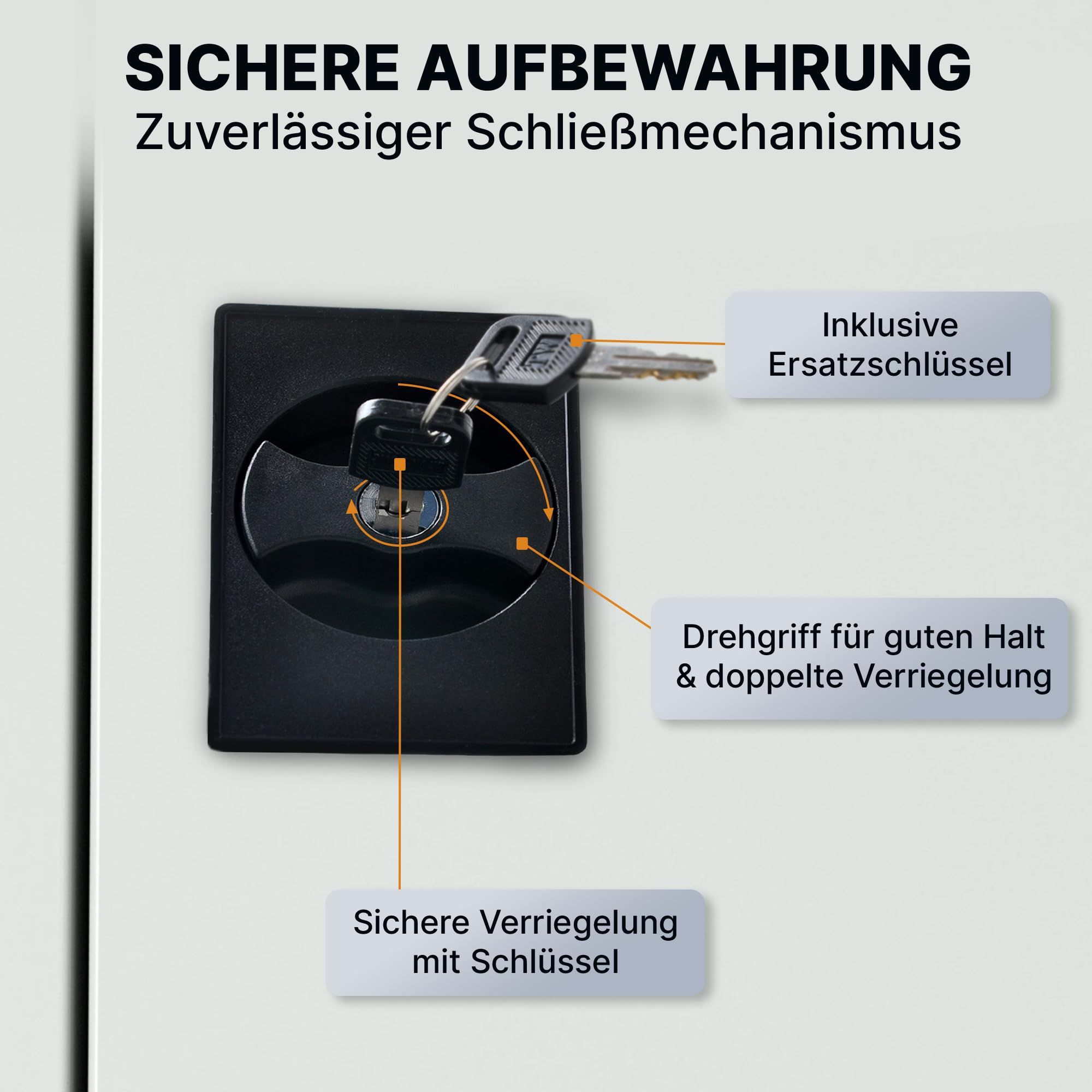Aktenschrank – Abschließbarer Stahl-Aktenschrank – Büroschrank, Allzweckschrank mit höhenverstellbaren Böden – Robuster Metallschrank, Aufbewahrungsschrank für Büro, Werkstatt, Lager (Grau)