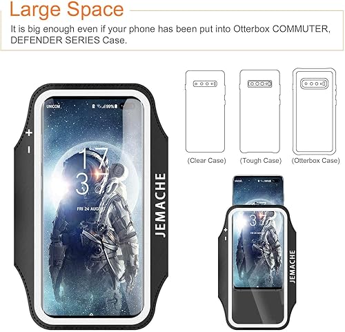 Miniatura 5 de Brazalete para Galaxy S25 S24, JEMACHE Gym Workouts Running Phone Arm Band para Samsung Galaxy S20 S21 S22 S23 S24 S25 5G se adapta a Otterbox