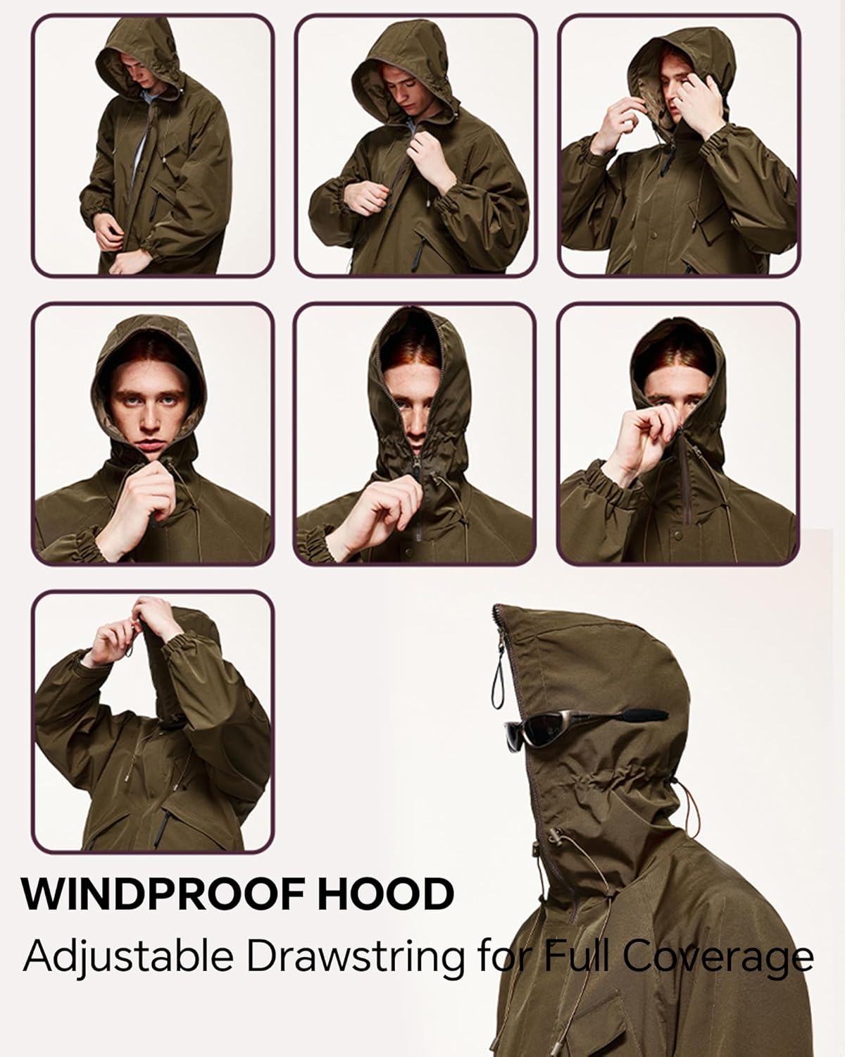 Men's Lightweight Softshell Jacket Windbreaker Waterproof Soft Rain Shell for Outdoor Hiking Travel