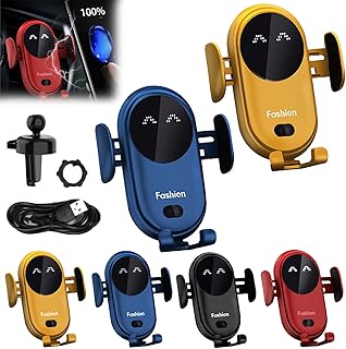 Gumaxx - Soporte para teléfono inteligente, cargador inalámbrico para coche, soporte inalámbrico para iPhone 15/14/13/12/11, Samsung S23/S22/S21, etc. (2 piezas-F)