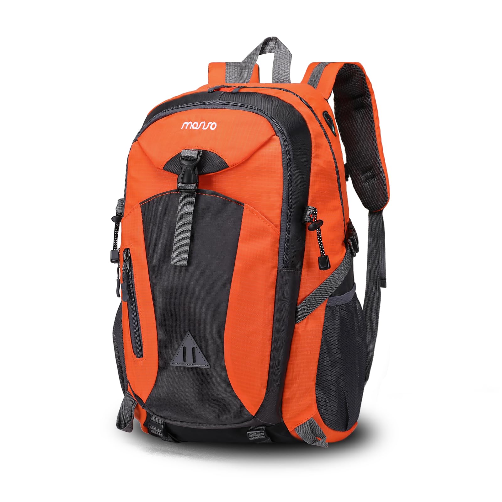 Wandelrugzak, uniseks, trekkingrugzak, buitensportrugzak, heren en dames, rugzak voor kamperen, reizen, klimmen, bergbeklimmen college rugzak met waterdichte regenhoes, Usb - Zwart, 45L